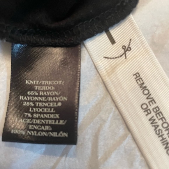 Ann Taylor Lace sleeved Luxury blouse in Black Stretch Soft Size S zipper - Picture 4 of 7